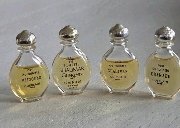 4 Flesjes eau de toilette van Guerlain, Ophalen of Verzenden, Zo goed als nieuw, Miniatuur, Gevuld