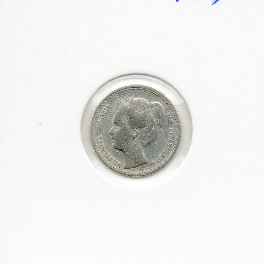WILHELMINA DUBBELTJE 1898 ZILVER, Zilver, Ophalen of Verzenden, 10 cent, Koningin Wilhelmina