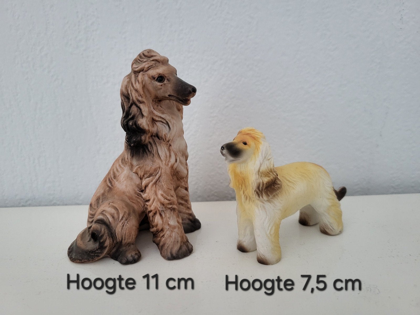 Hondenbeeldjes Afghaanse windhond - Set van 2, Verzamelen, Ophalen of Verzenden, Zo goed als nieuw, Dier