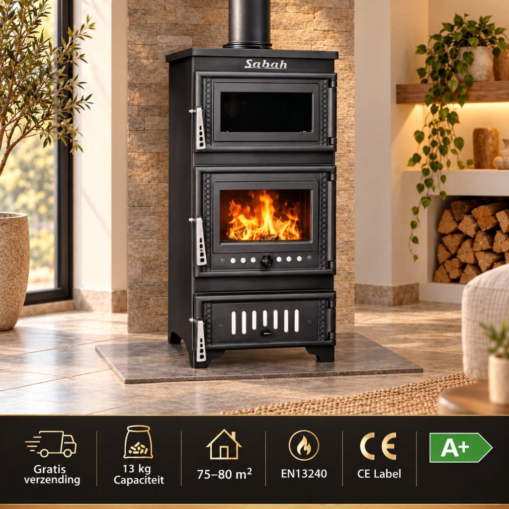 Sabah S103 - Gietijzer Houtkachel - 10,56KW - met Oven