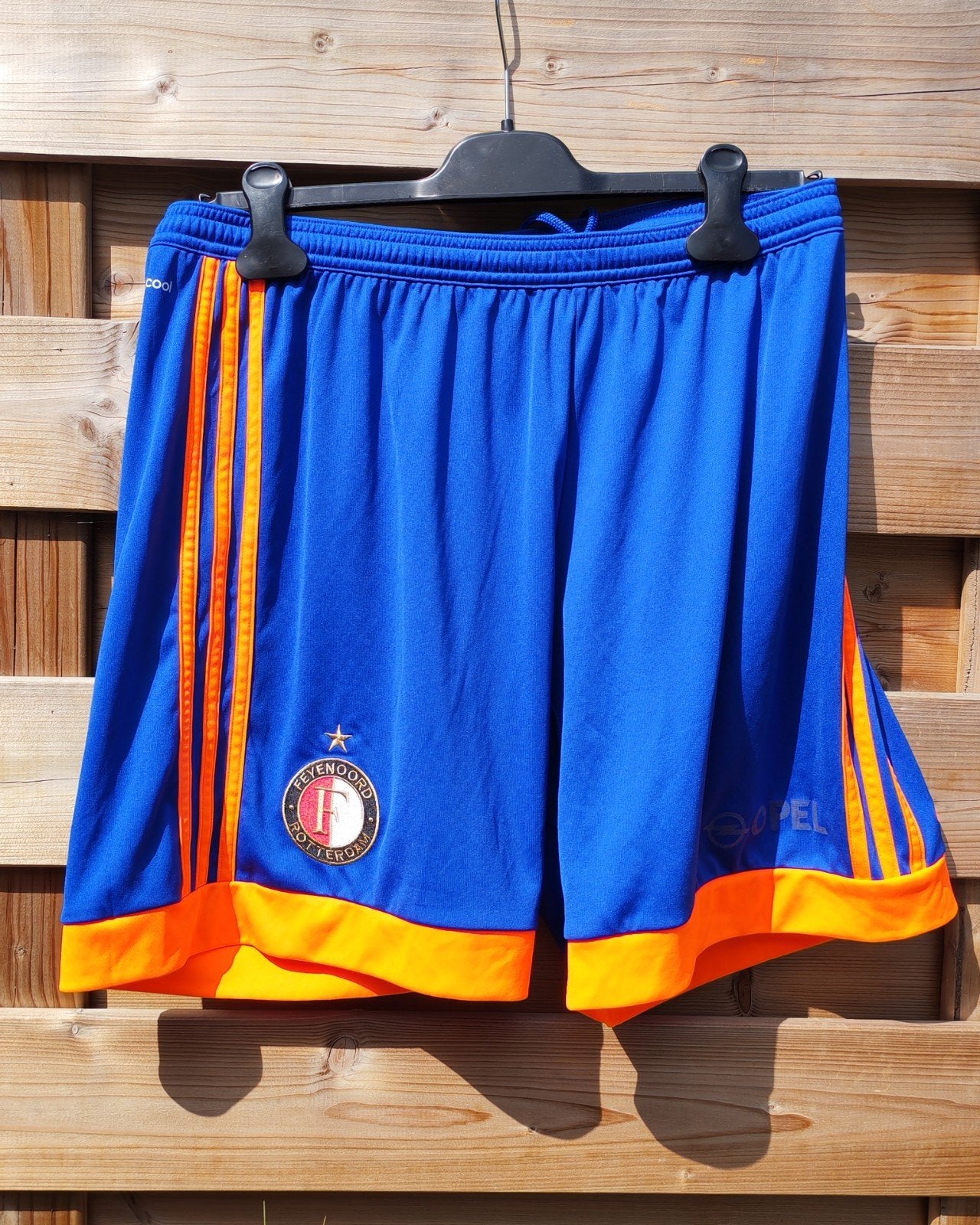 2015 Feyenoord Rotterdam prachtige short broek Large, Maat 52/54 (L), Blauw, Ophalen of Verzenden, Zo goed als nieuw