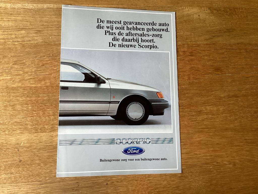 Ford Scorpio brochure 1985, Ophalen of Verzenden, Gelezen, Ford