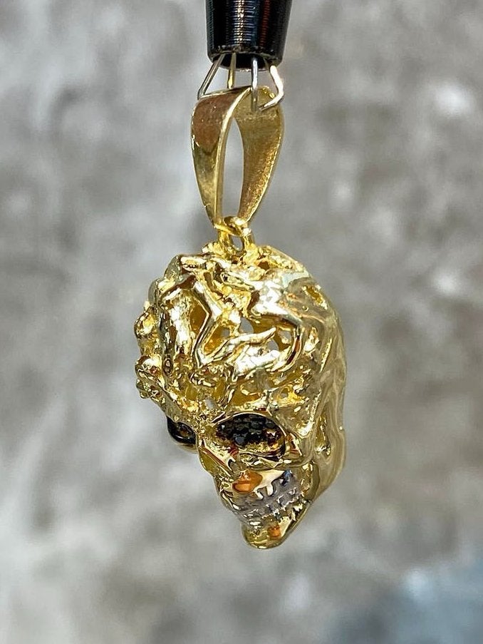 14k Gouden Skull Kettinghanger, Ophalen of Verzenden, Nieuw, Goud, Goud