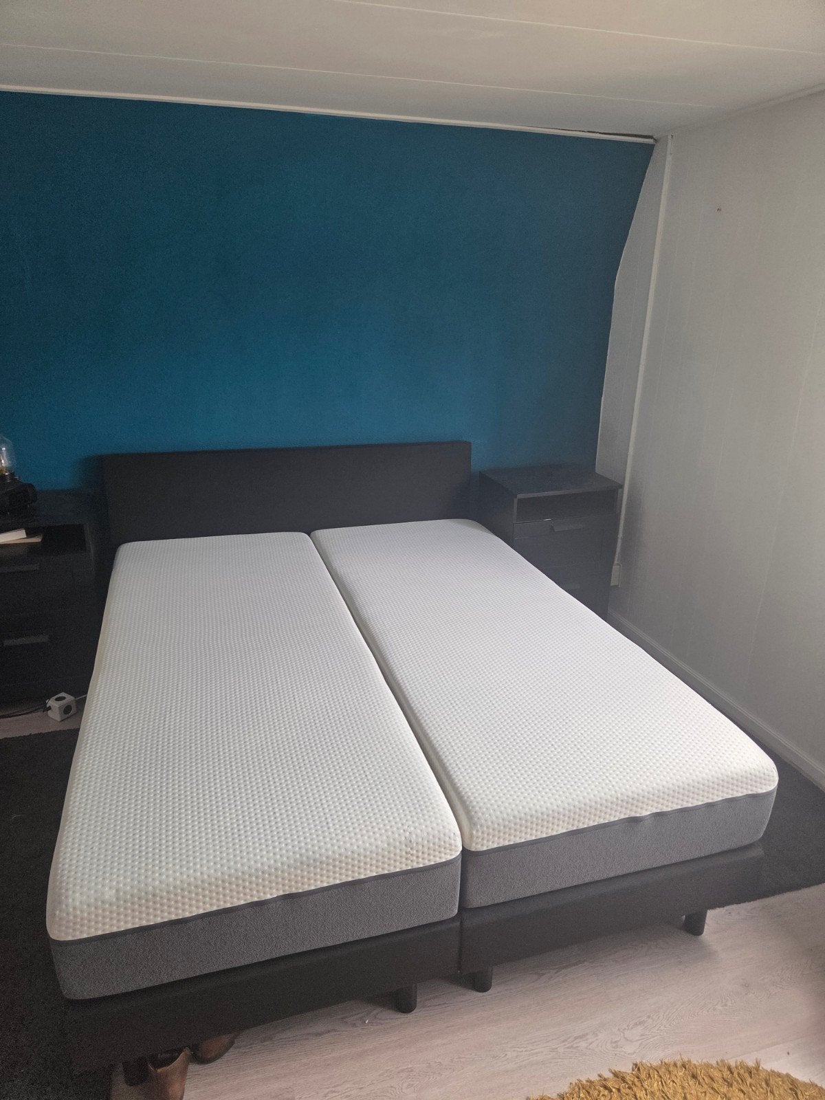 Boxspring, Ophalen, Gebruikt, Zwart, Tweepersoons