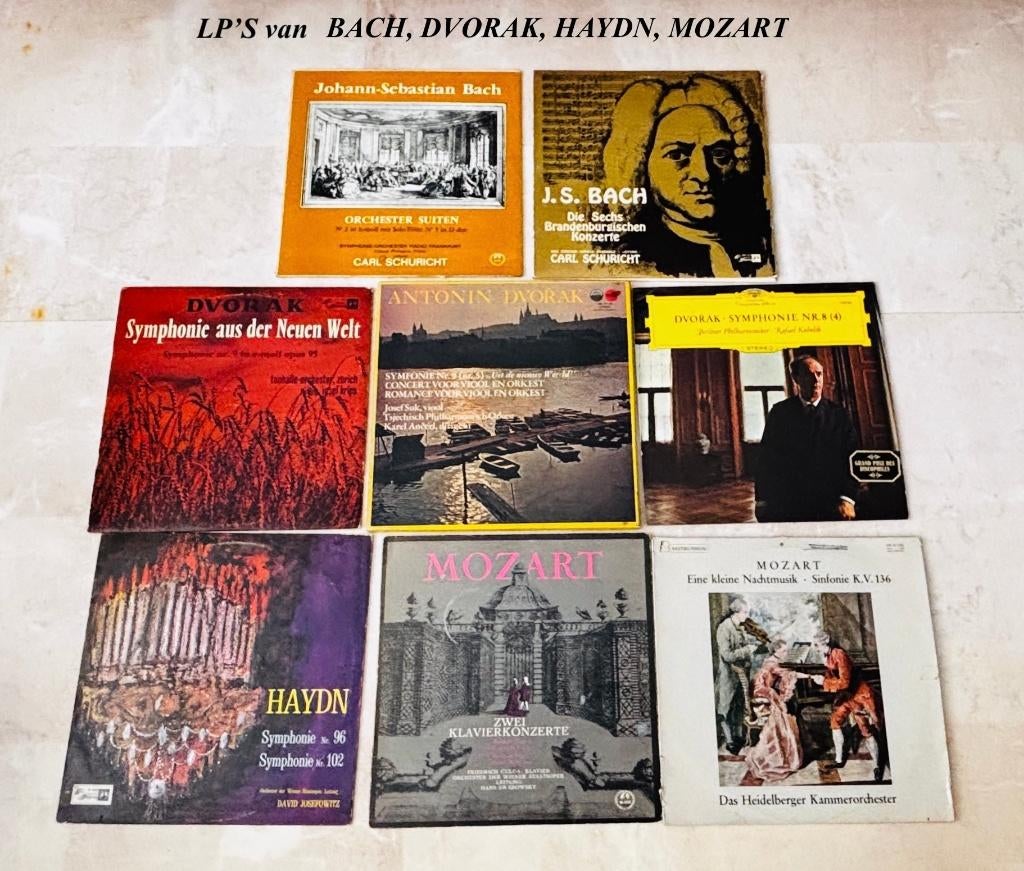 Teab 8x LP Bach Dvorak Haydn Mozart origineel jaren '60, Ophalen, Gebruikt, Orkest of Ballet, Originele persing