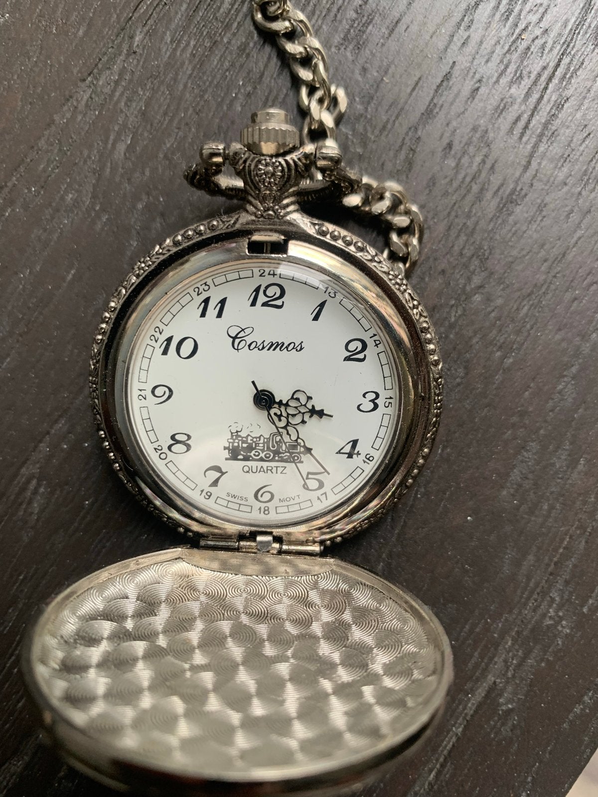Vintage Zakhorloge met Ketting - Cosmos Quartz, Overige merken, Overige materialen, Zakhorloge, Ophalen of Verzenden
