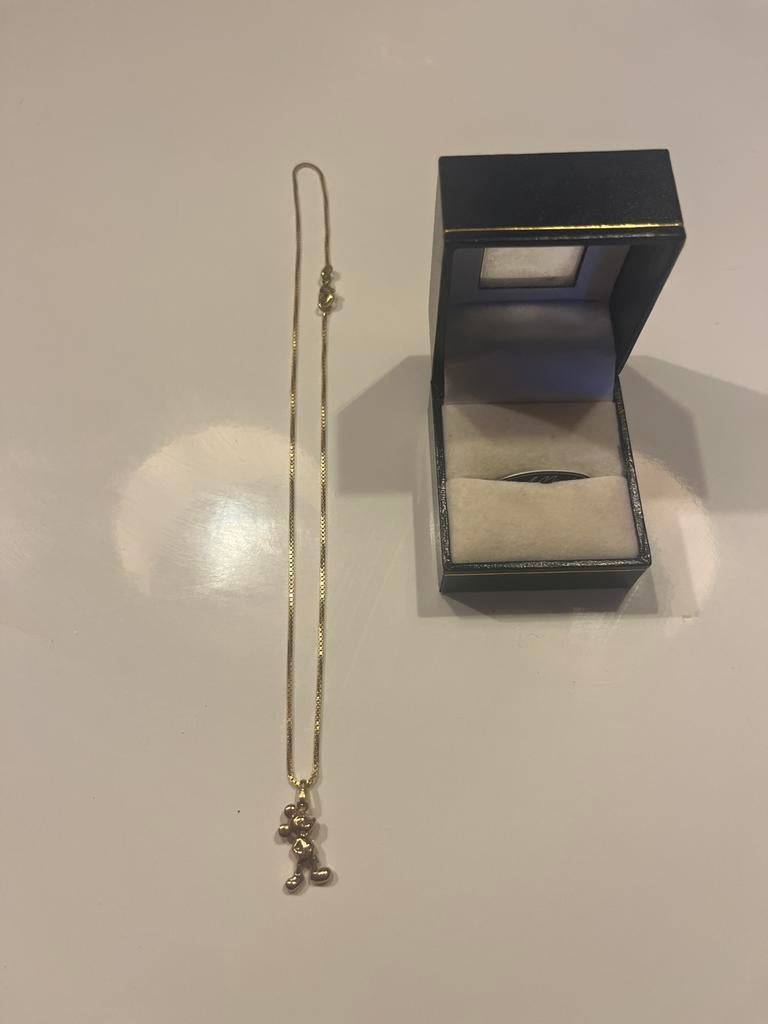 Allori Disney ketting met Mickey Mouse hanger, Zo goed als nieuw, 1 bedel, Goud, Ophalen