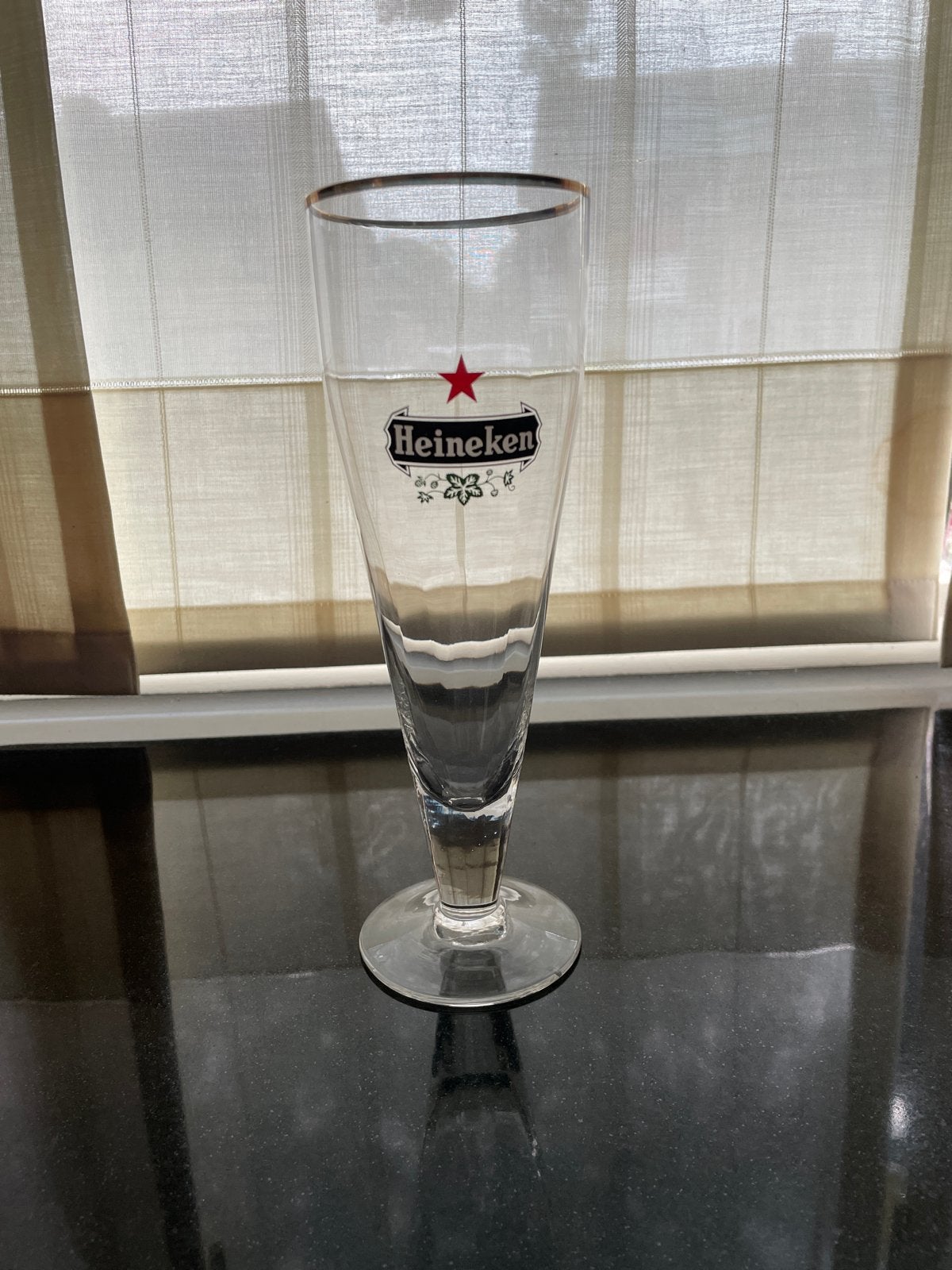 Heineken bierglas met ster, 22 cm, onbeschadigd, Ophalen of Verzenden