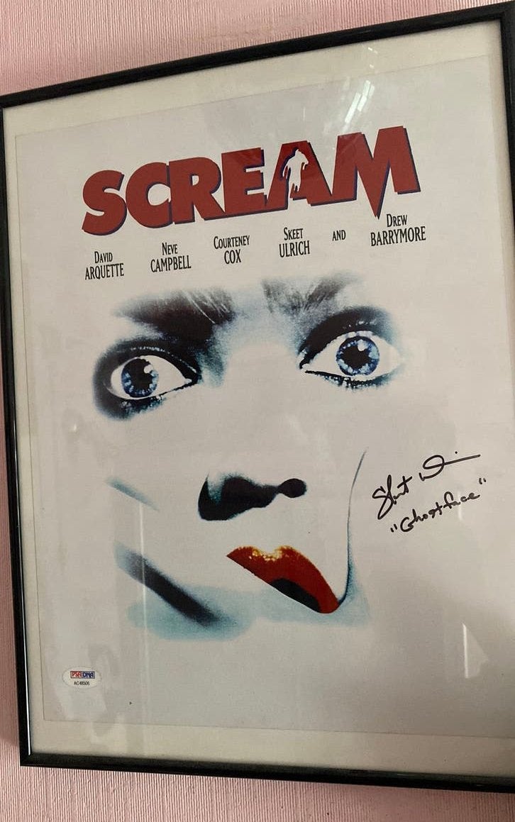 Scream poster GESIGNEERD door Skeet Ulrich (Ghostface), Ophalen of Verzenden, Zo goed als nieuw, A1 t/m A3, Film en Tv