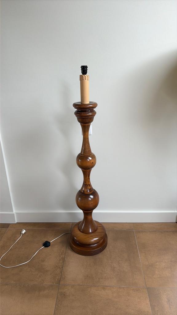 Vintage gedraaide houten lampenvoet, vloerlamp, Ophalen, Gebruikt, Vintage, 100 tot 150 cm