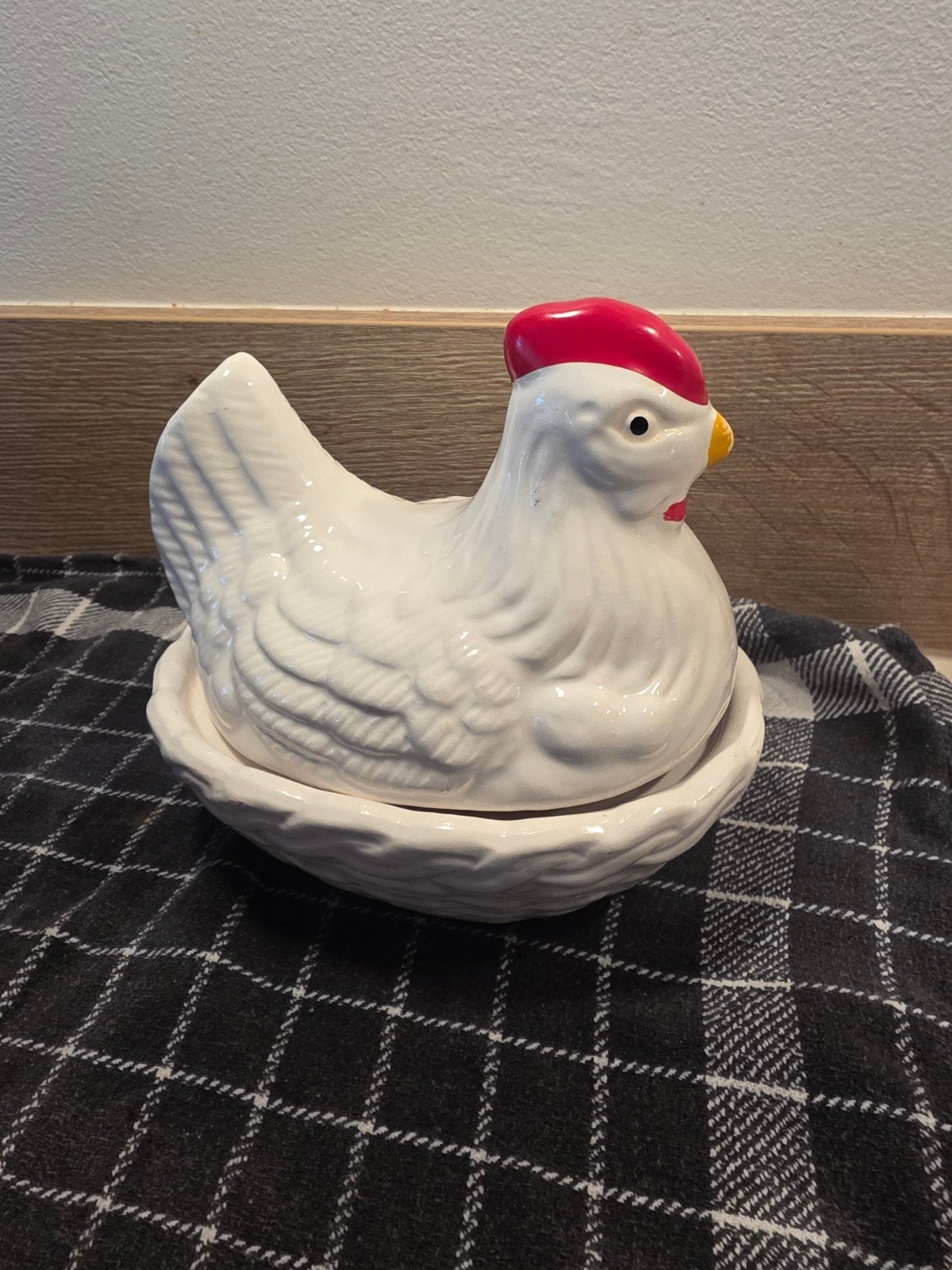 Vintage keramieken kip eierhouder, Ophalen of Verzenden