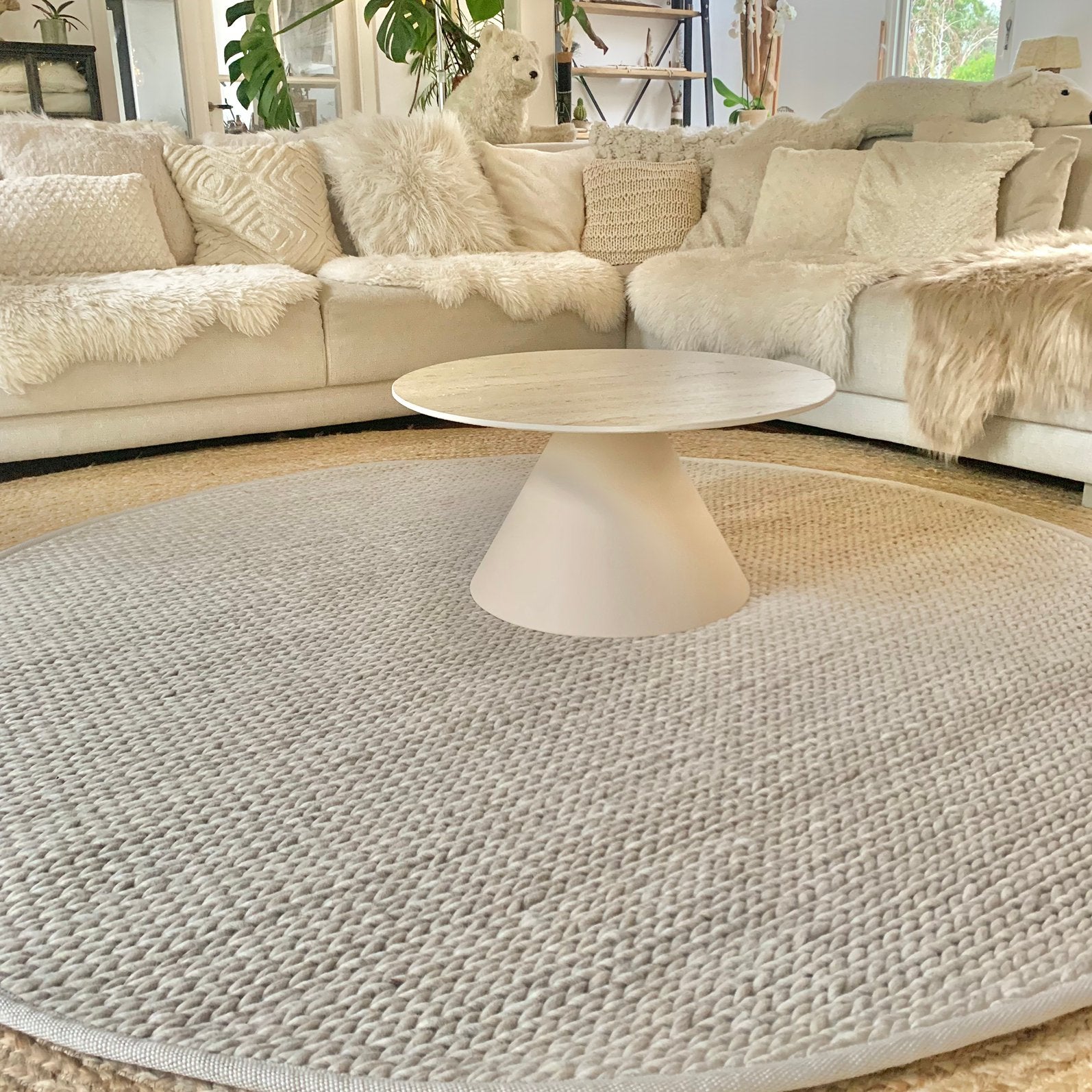 Twist beige - royale wol xl vloerkleed - fotoshoot, Ophalen, Beige, Rond, 200 cm of meer
