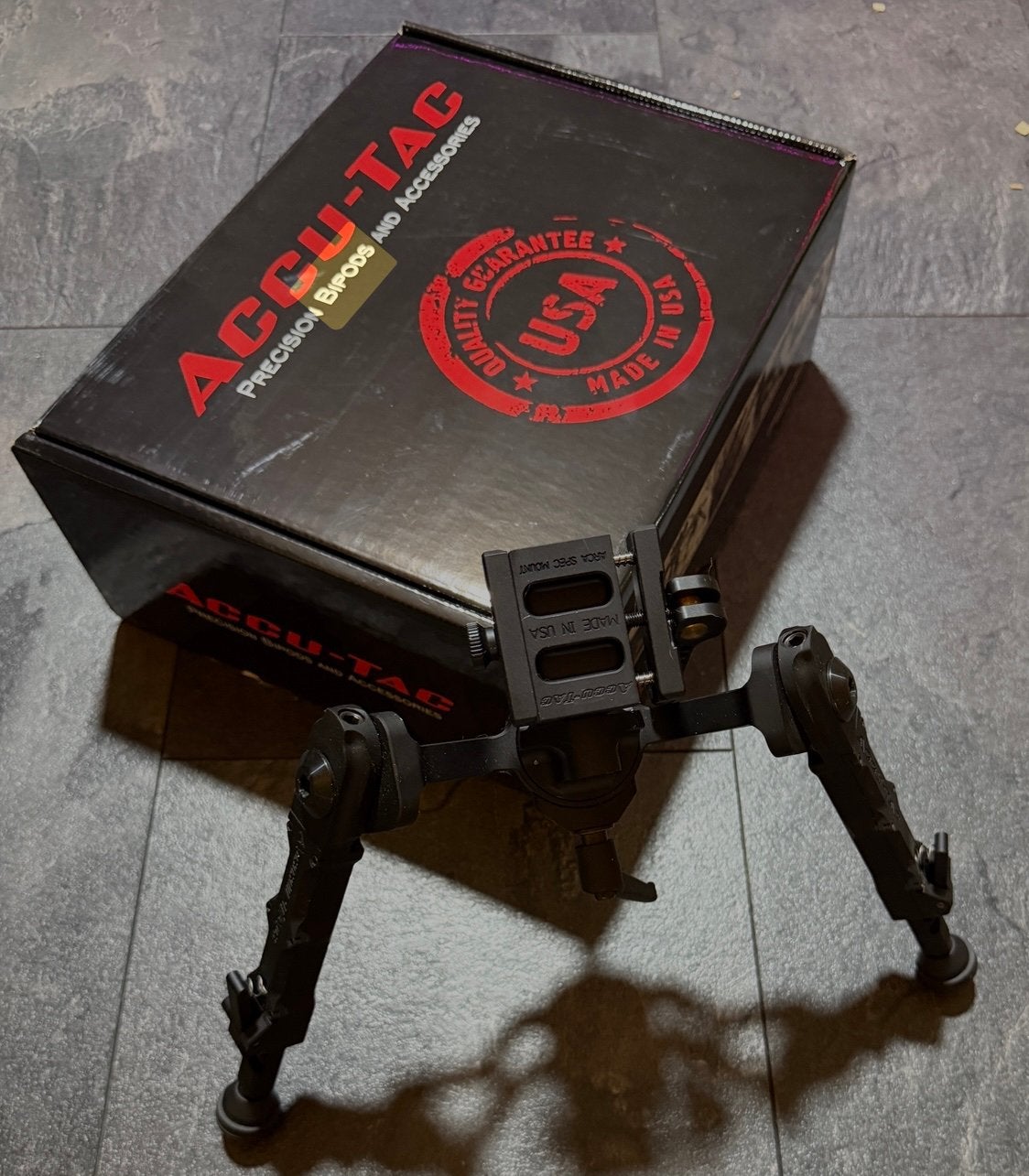 Nieuwe Accutac Arca Swiss bipod schietsport, Verzenden, Zo goed als nieuw