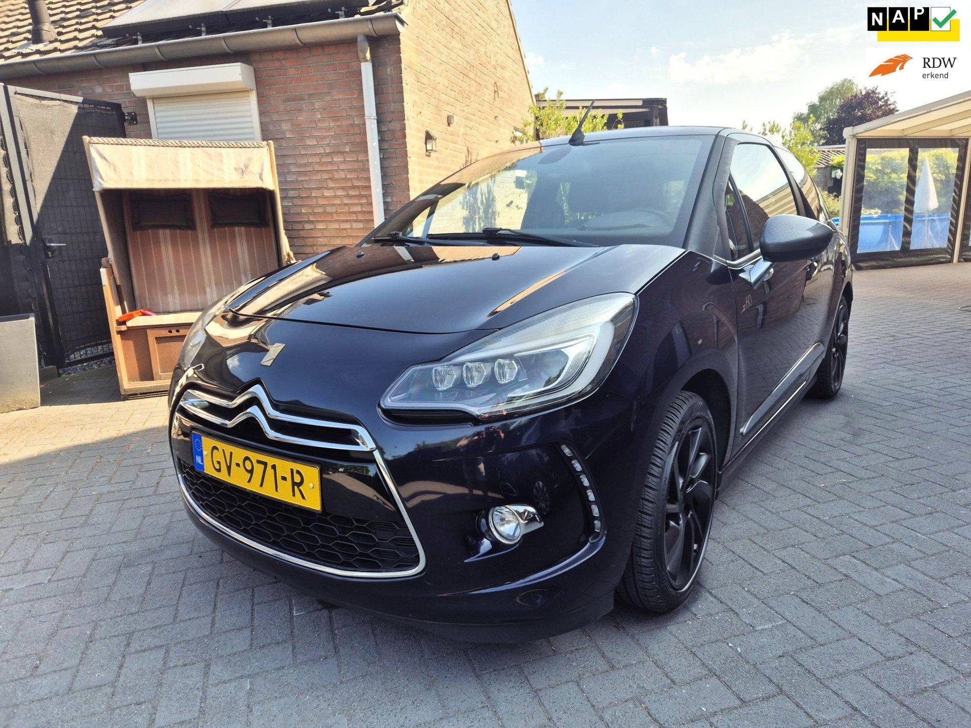 DS 3 Cabrio 1.2 Cabrio 1955 Jubileum uitvoering met Navi Cli, Auto's, Voorwielaandrijving, Stof, Gebruikt, 1199 cc