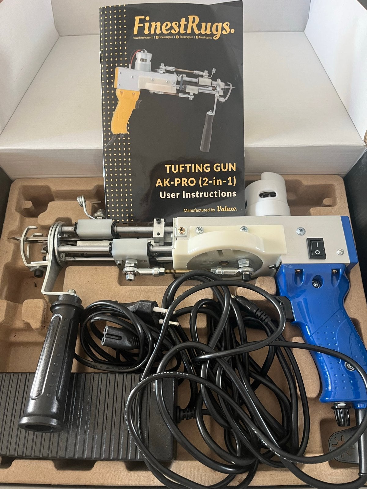 Compleet pakket Tuftgun AK-Pro Duo 2-in-1 (Cut & Loop Pile), Hobby en Vrije tijd, Ophalen, Meerkleurig, Metaal, Zo goed als nieuw