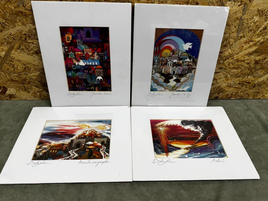 4 Gesigneerde Kunstprints - Bracha Lavee (Judaica) - ReK4, Ophalen of Verzenden