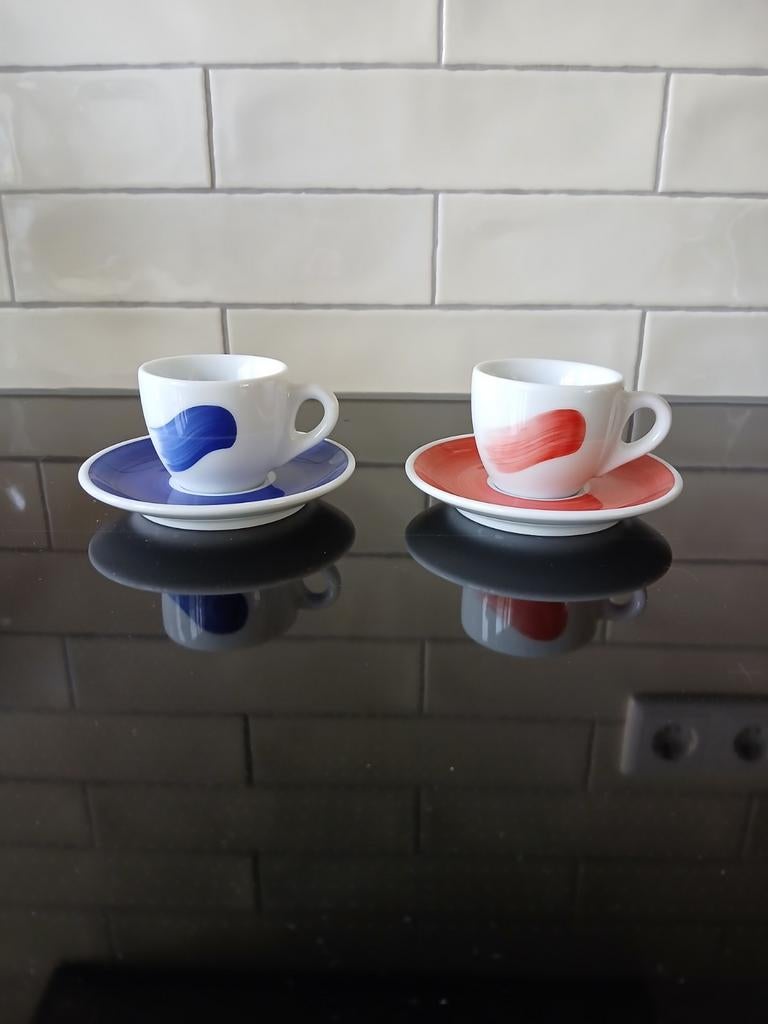 Ancap Verona espressokopjes Onda Blu en Red, Huis en Inrichting, Keuken | Servies, Ophalen of Verzenden, Porselein, Overige stijlen