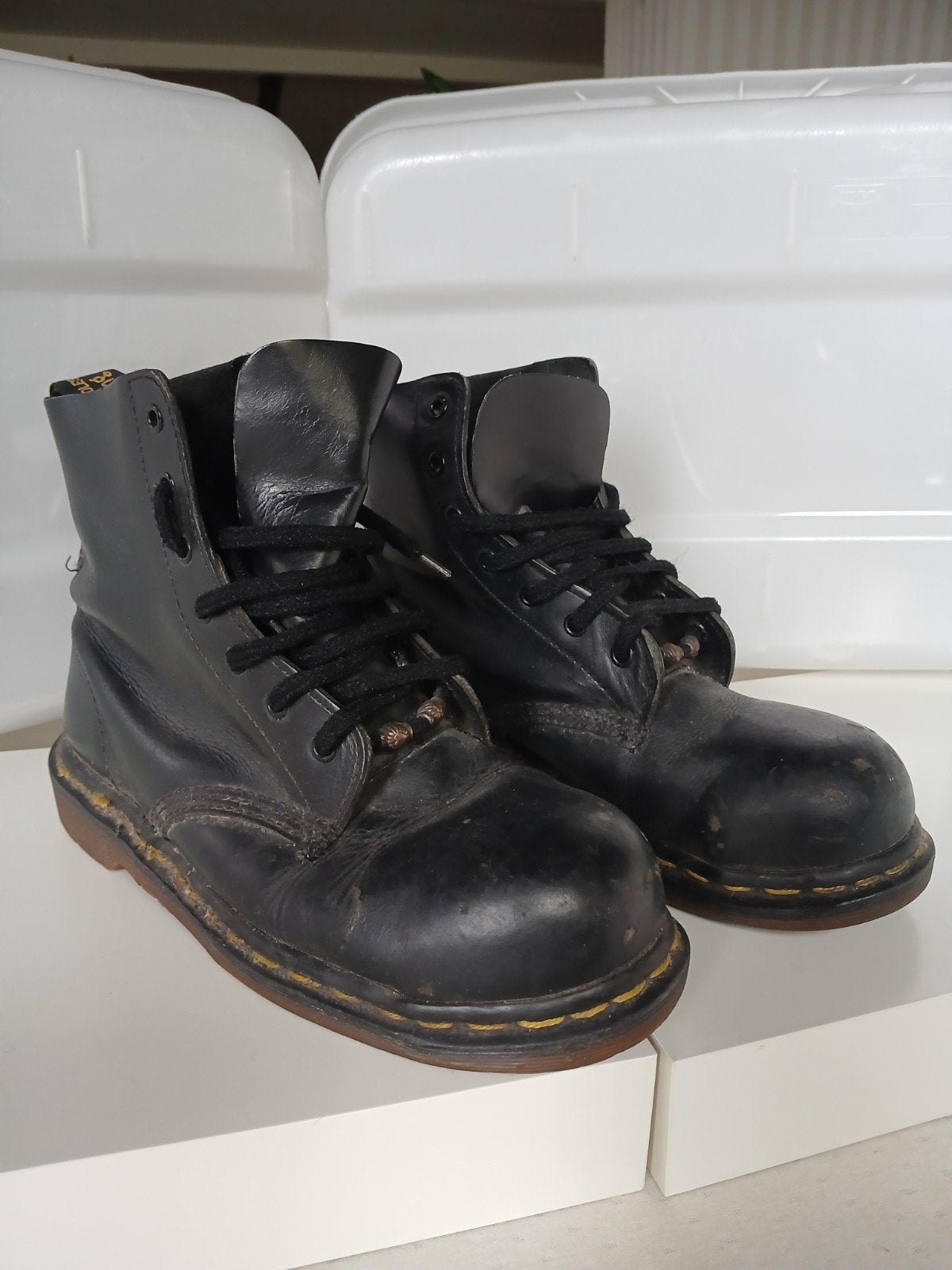 Dr. Martens met stalen neuzen, leer zwart, Zwart, Lage of Enkellaarzen, Ophalen of Verzenden, Dr. Martens