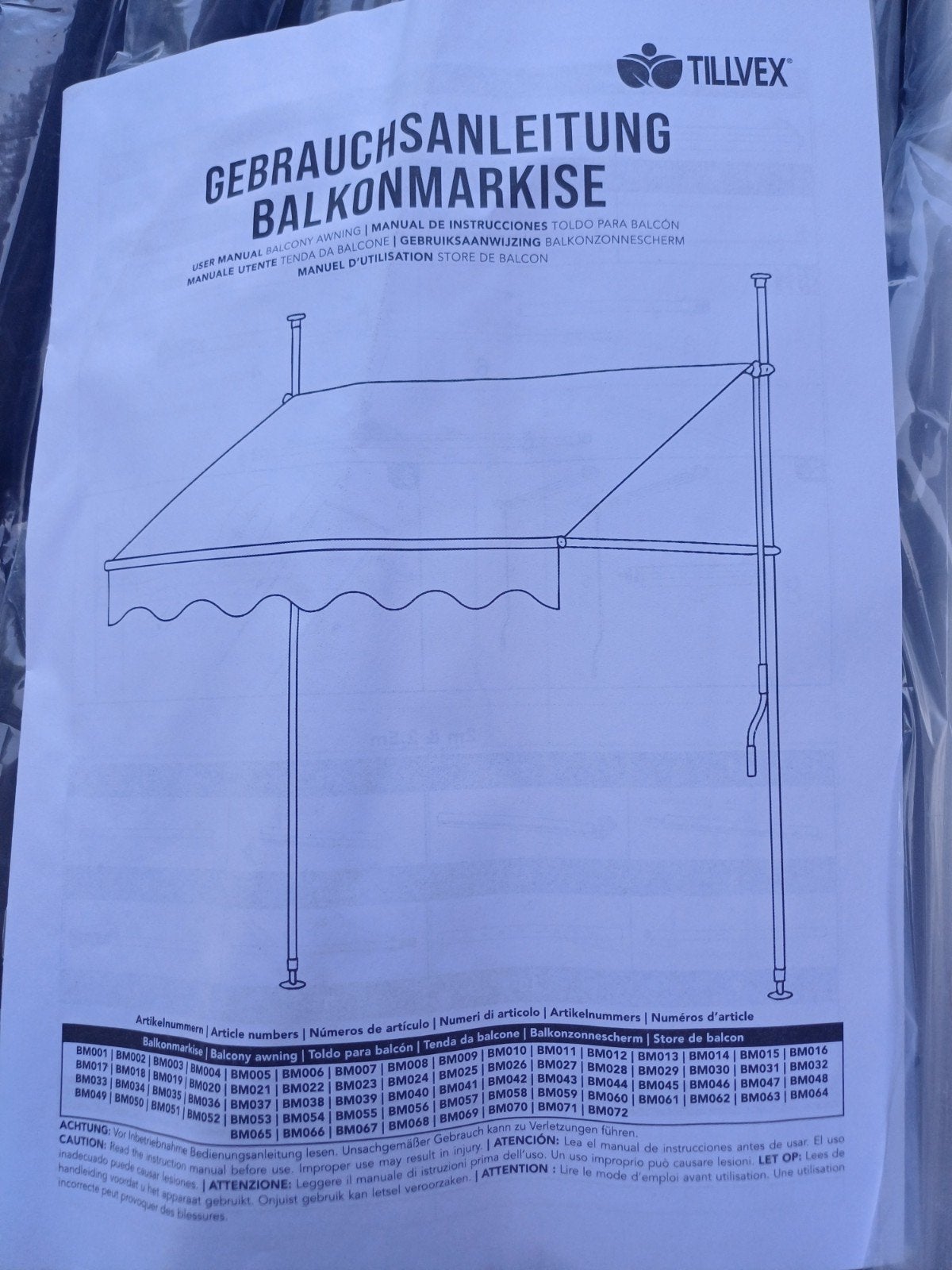 Nieuw Balkon Zonne-/Balkonmarkise 300x120 cm, Tuin en Terras, Nieuw, Ophalen of Verzenden, Markies, 250 cm tot 450 cm