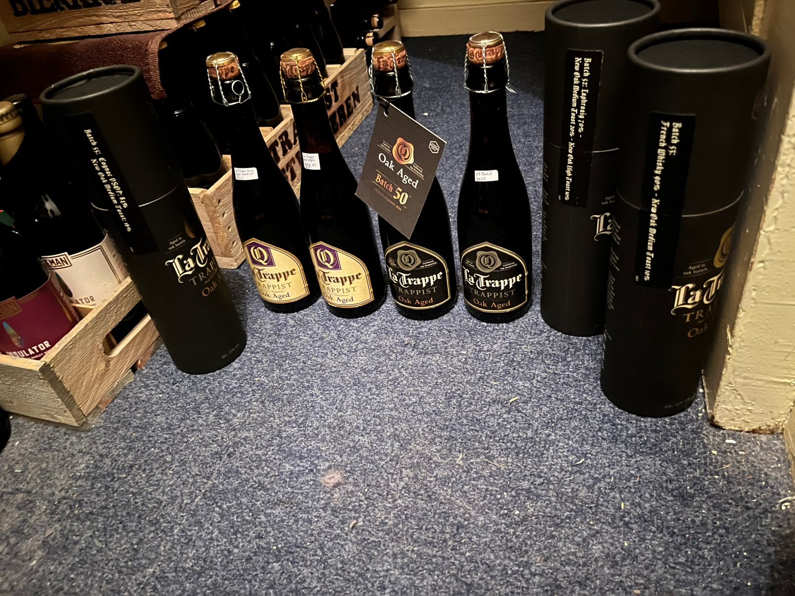 Set van verschillende Oak aged batches, Verzamelen, Biermerken, Ophalen of Verzenden, Zo goed als nieuw, Flesje(s), La Trappe