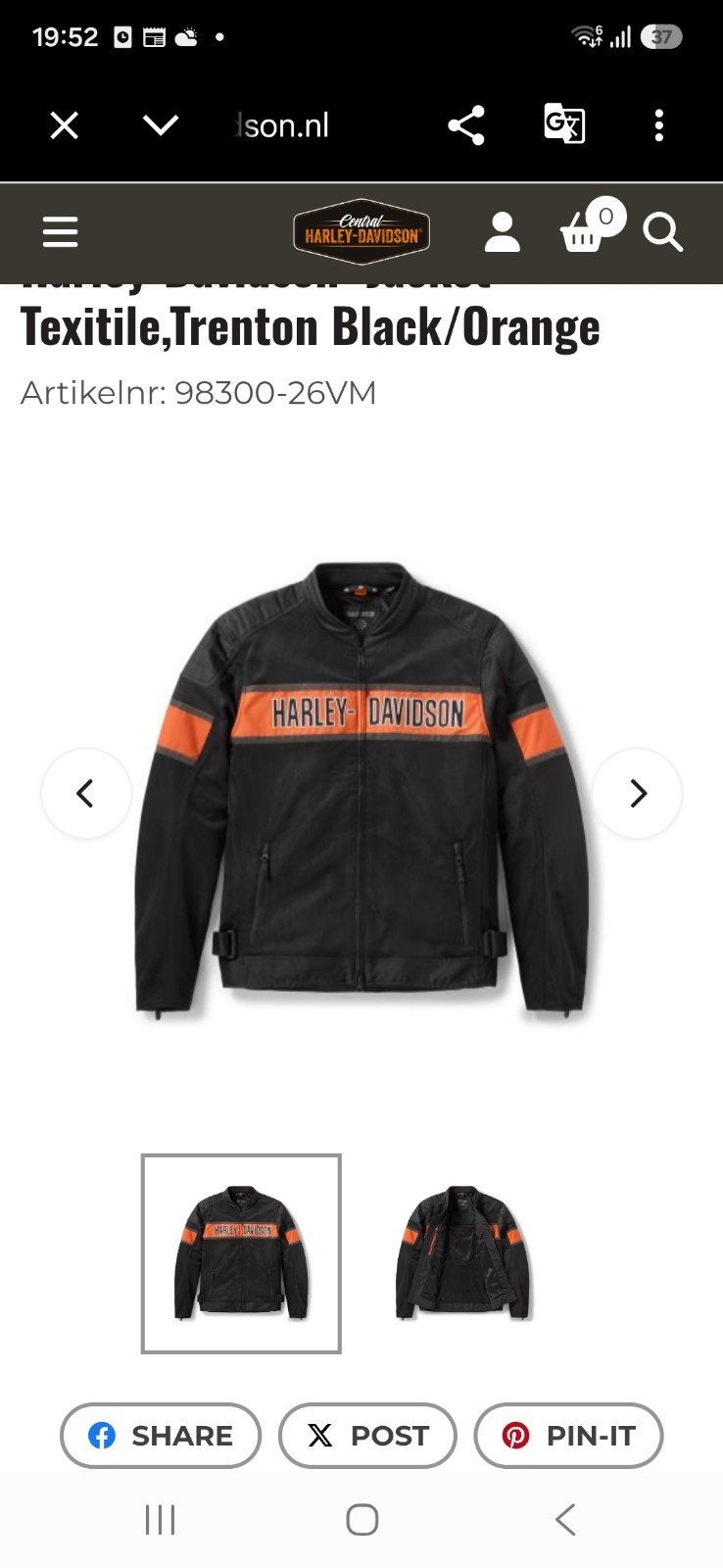 Harley-Davidson Textiel Motorjas Zwart/Oranje Maat M, Jas | textiel, Heren, Harley Davidson. Origineel., Ophalen of Verzenden