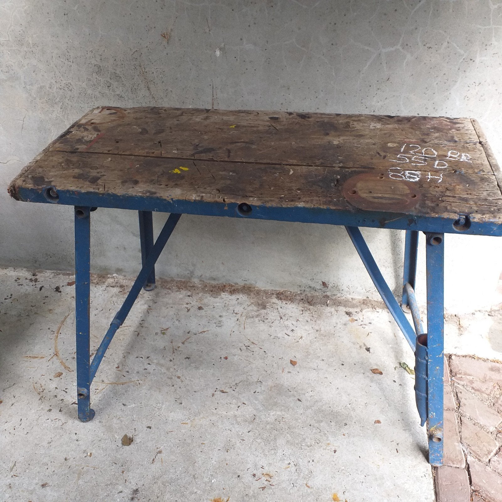 werkbank , inklapbaar met eiken blad, Ophalen, Gebruikt, 170 cm of meer, Inklapbaar
