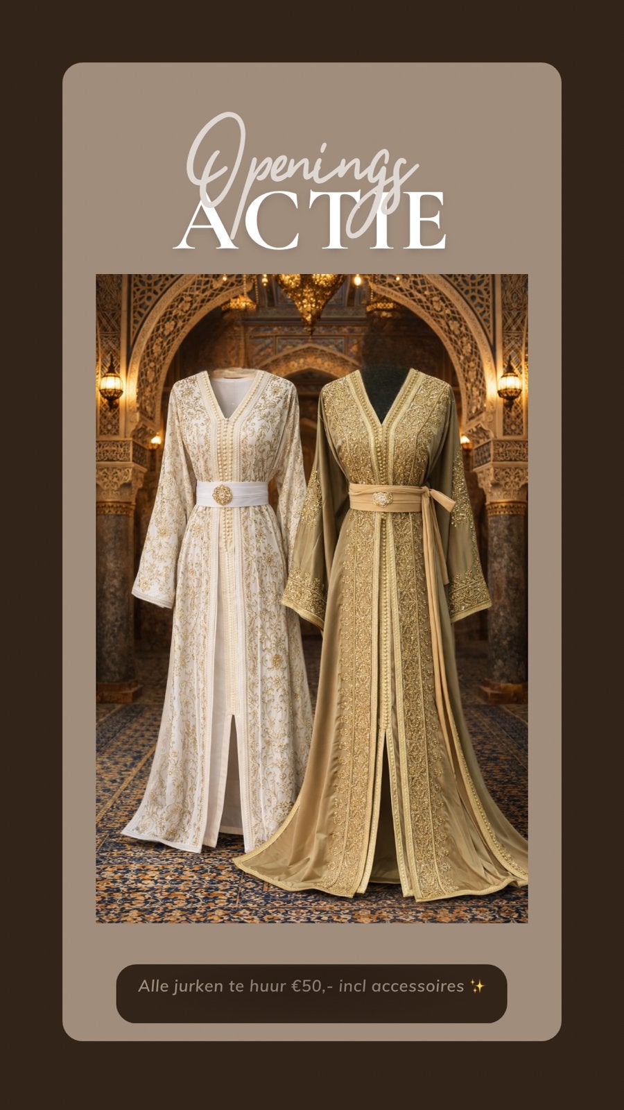 Marokaanse jurken te huur takchita/caftan, Kleding | Dames, Gelegenheidskleding, Ophalen, Zo goed als nieuw, Maat 38/40 (M), Overige typen