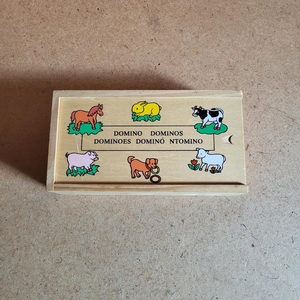 Houten domino boerderijdieren, Kinderen en Baby's, Speelgoed | Houten speelgoed, Ophalen of Verzenden, Zo goed als nieuw