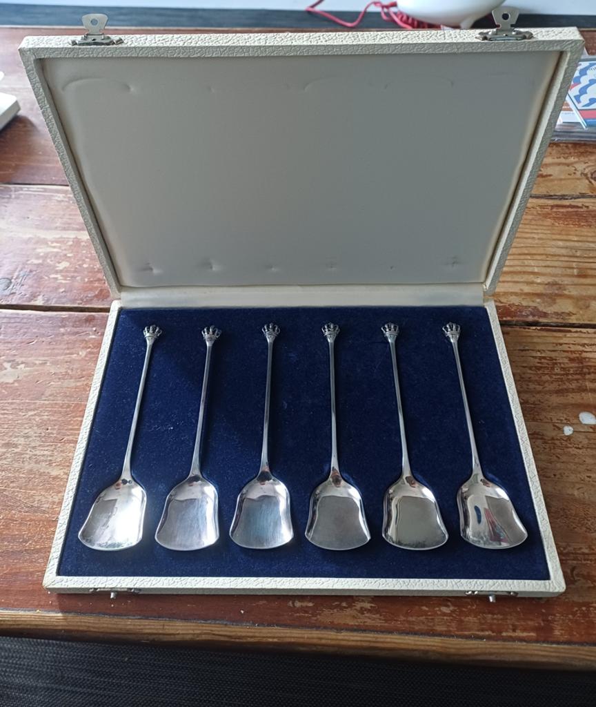 Zilveren Ijslepels 6 stuks, Denmark Sterling (DG), Ophalen of Verzenden, Zilver