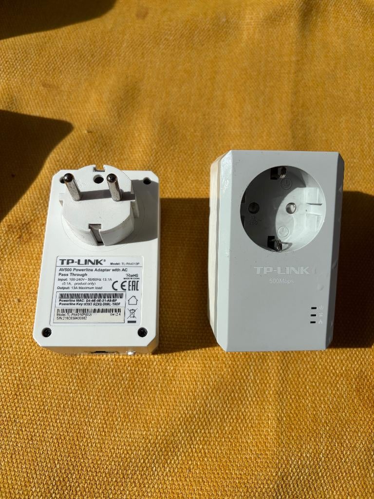tp link powerline adapters 2 stuks, Ophalen of Verzenden, Gebruikt