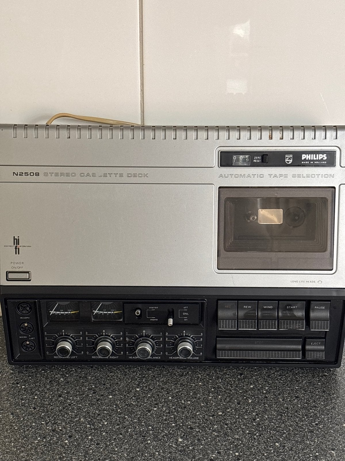 Philips N2508 Stereo Cassette Deck - Vintage Hifi, Ophalen of Verzenden, Enkel, Philips, Tiptoetsen
