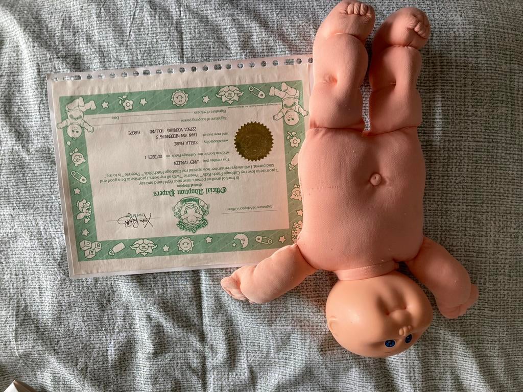 Originele Cabbage Patch Pop (1983) met adoptiepapieren, Ophalen of Verzenden, Gebruikt, Babypop