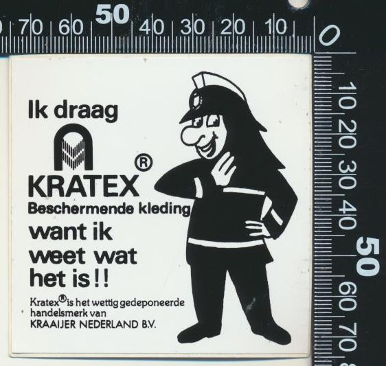 Sticker: Kratex Beschermende Kleding - Kraaijer Nederland, Ophalen of Verzenden, Zo goed als nieuw, Bedrijf of Vereniging