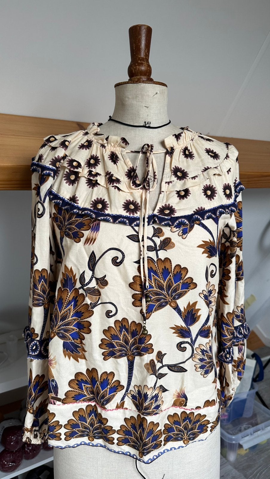 Boho blouse maat XS - oversized model, Kleding | Dames, Blouses en Tunieken, Ophalen of Verzenden, Zo goed als nieuw, Maat 34 (XS) of kleiner