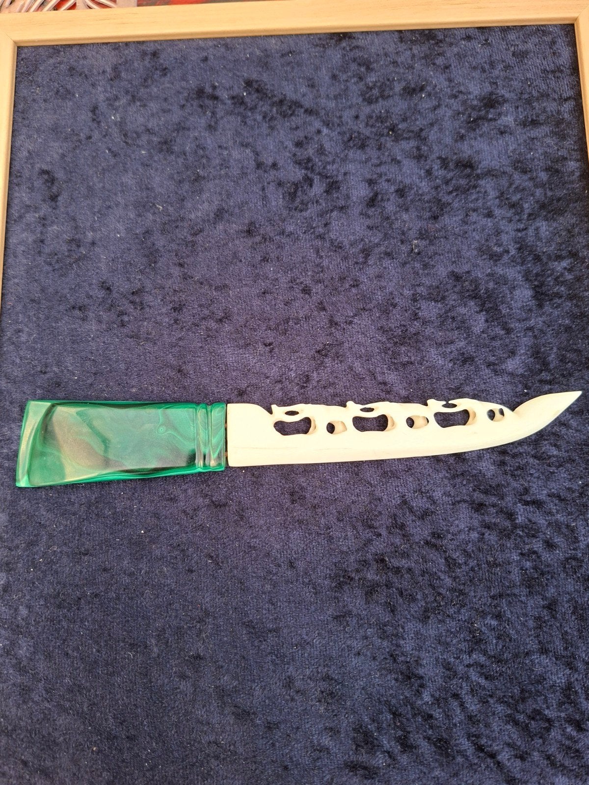 briefopener malachiet, Ophalen