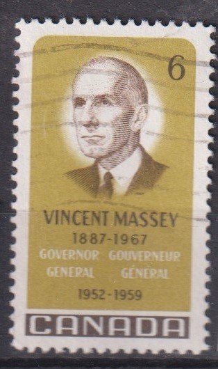 Canada 1969 Herdenking Vincent Massy 1e Gouverneur, Verzenden, Gestempeld, Overige thema's
