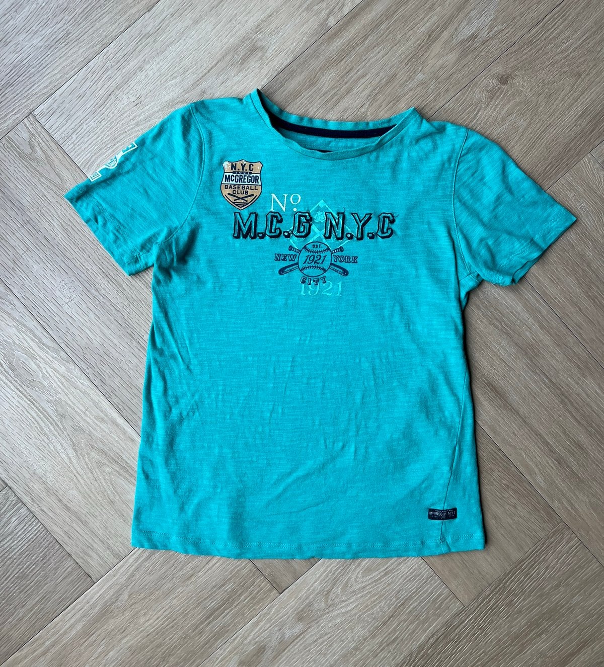 T-shirt, McGregor, groen, maat 140/152, Kinderen en Baby's, Kinderkleding | Maat 140, Gebruikt, McGregor, Ophalen of Verzenden