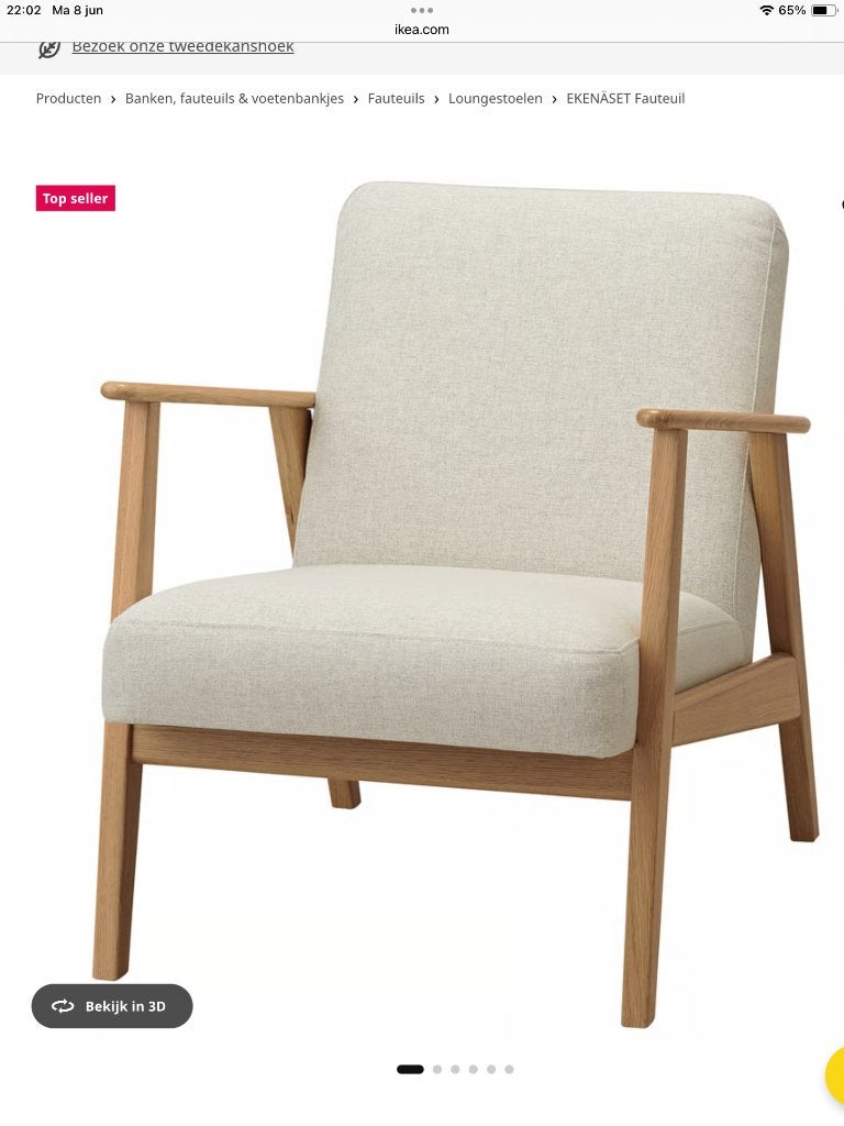Fauteuil, Huis en Inrichting, Ophalen, Minder dan 75 cm, Scandinavisch, Zo goed als nieuw