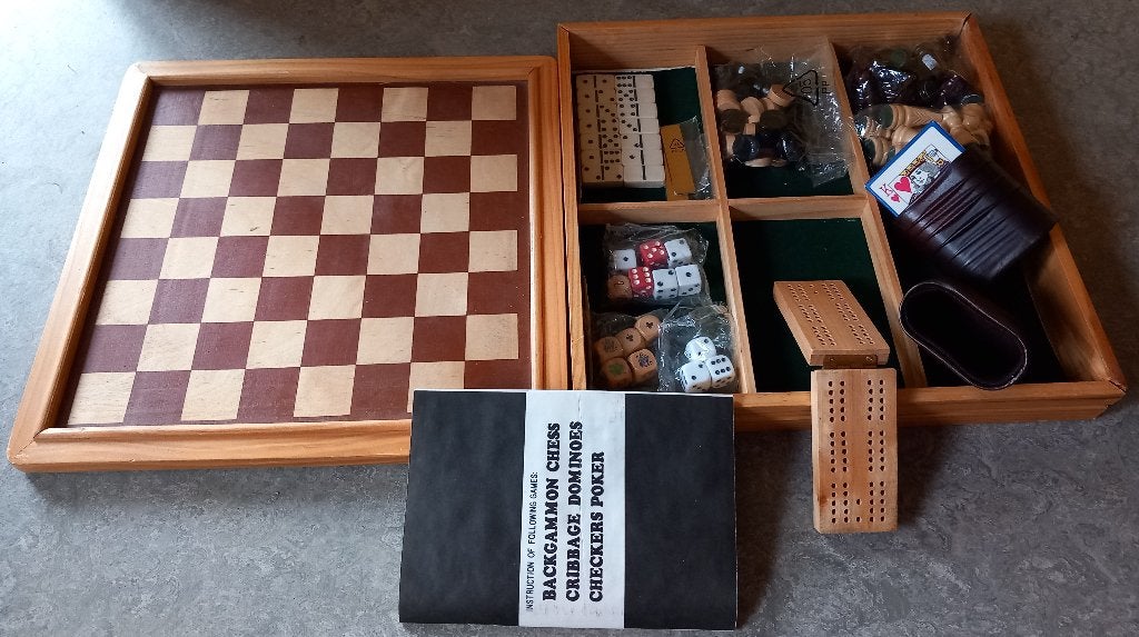 [S - 09]  Authentieke houten spellenkist! €8, Een of twee spelers, Ophalen, Nieuw