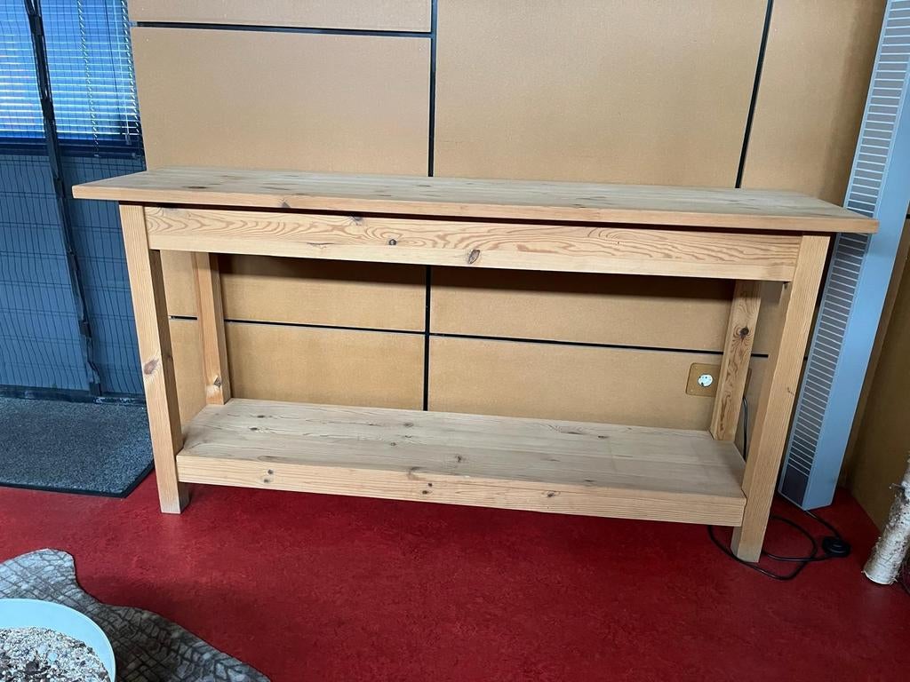 Blank houten sidetable 170x45x87 cm, Huis en Inrichting, Tafels | Sidetables, Ophalen