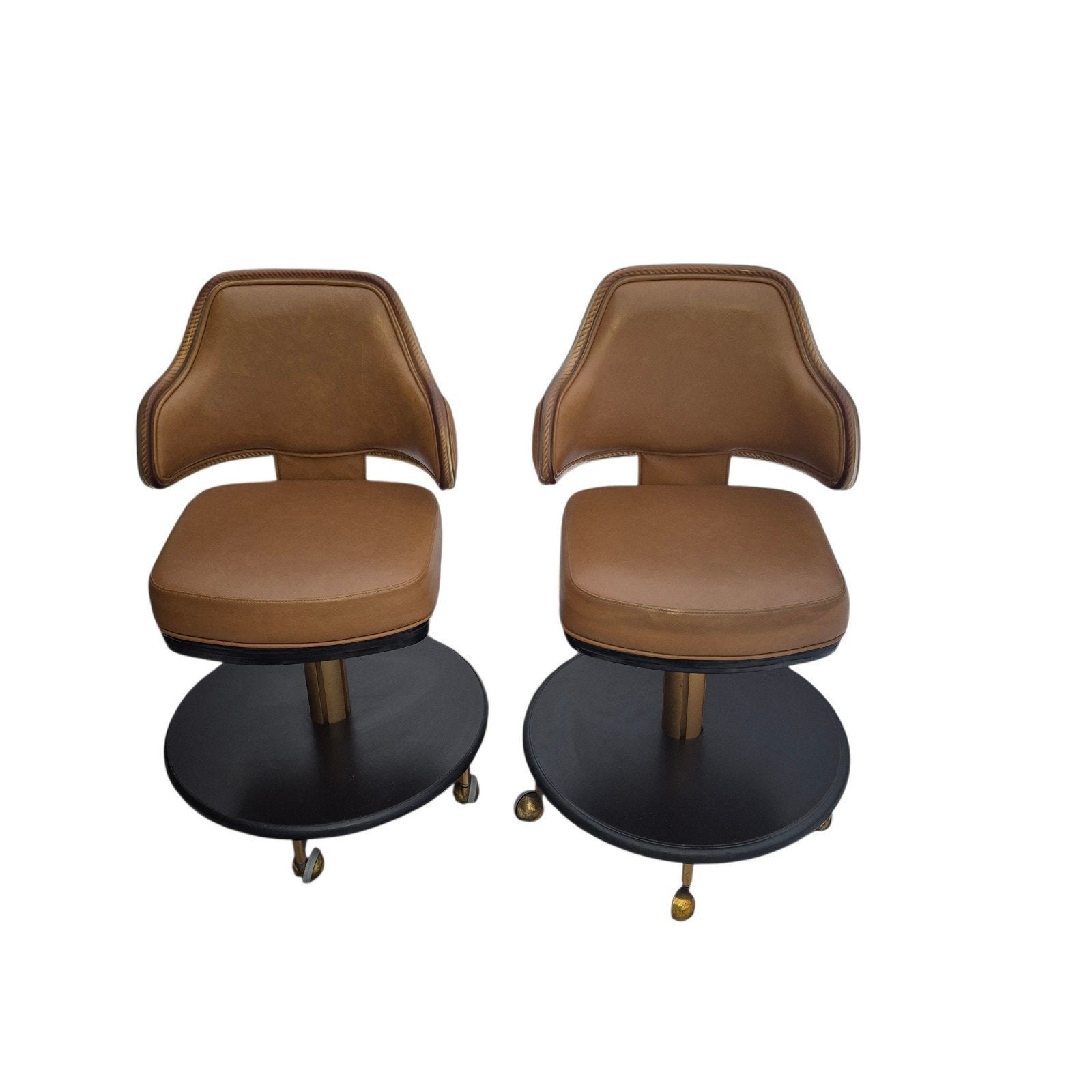 2 Gasser Casino kruk met cognac leder, Ophalen, Minder dan 50 cm