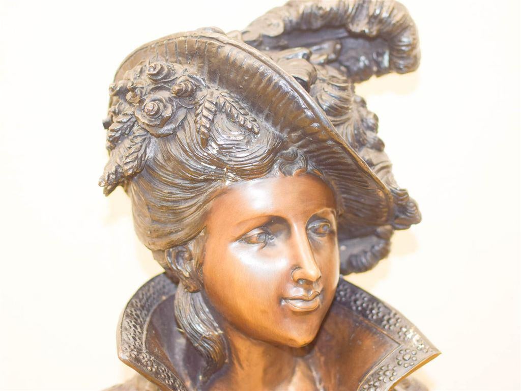 Bronzen buste, Art Nouveau beeld dame 51551, Ophalen of Verzenden