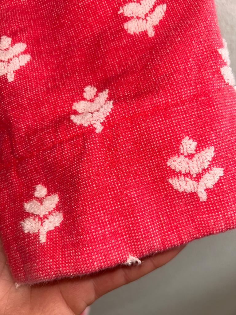 Pip Studio Badjas Rood met Witte Bladeren, Ophalen of Verzenden, Zo goed als nieuw, Rood, Overige typen