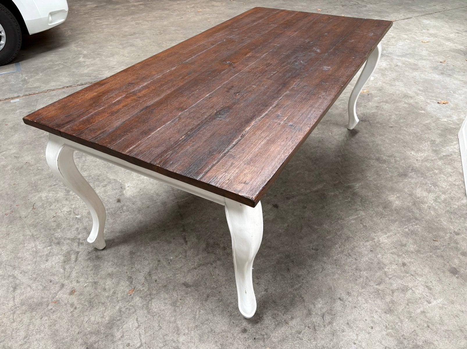 Eettafel teakhout 200x100x80, Ophalen, Teakhout, 200 cm of meer, 50 tot 100 cm