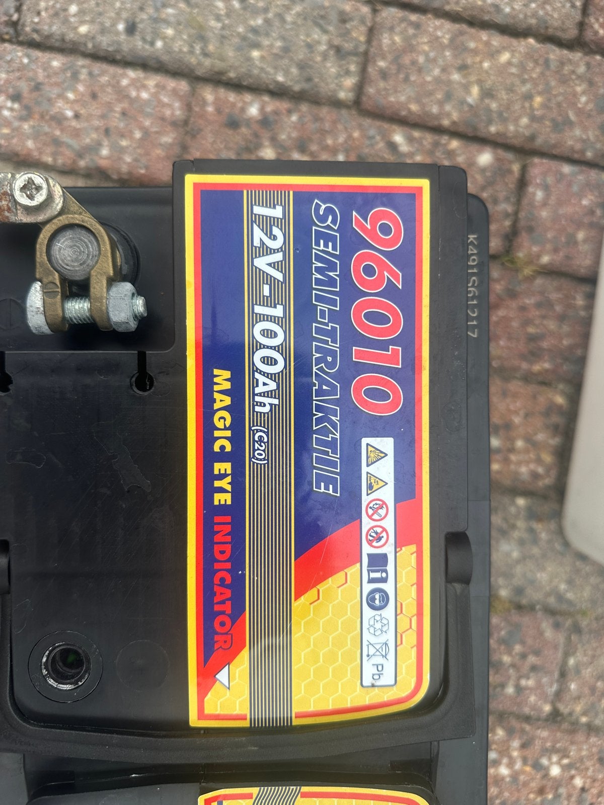 Caravan accu 12V 100Ah semi-tractie met accubak, Ophalen, Nieuw