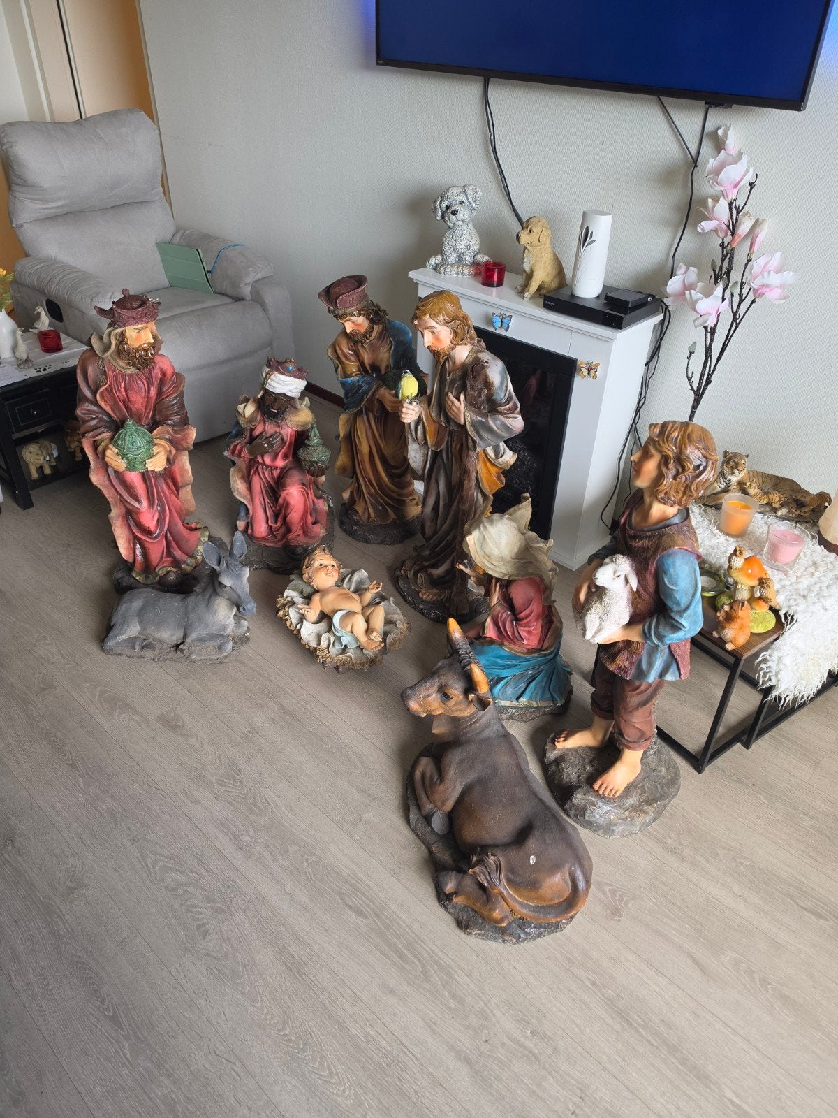 Grote Kerststal Beelden Set - 85 cm Hoog, Ophalen, Gebruikt