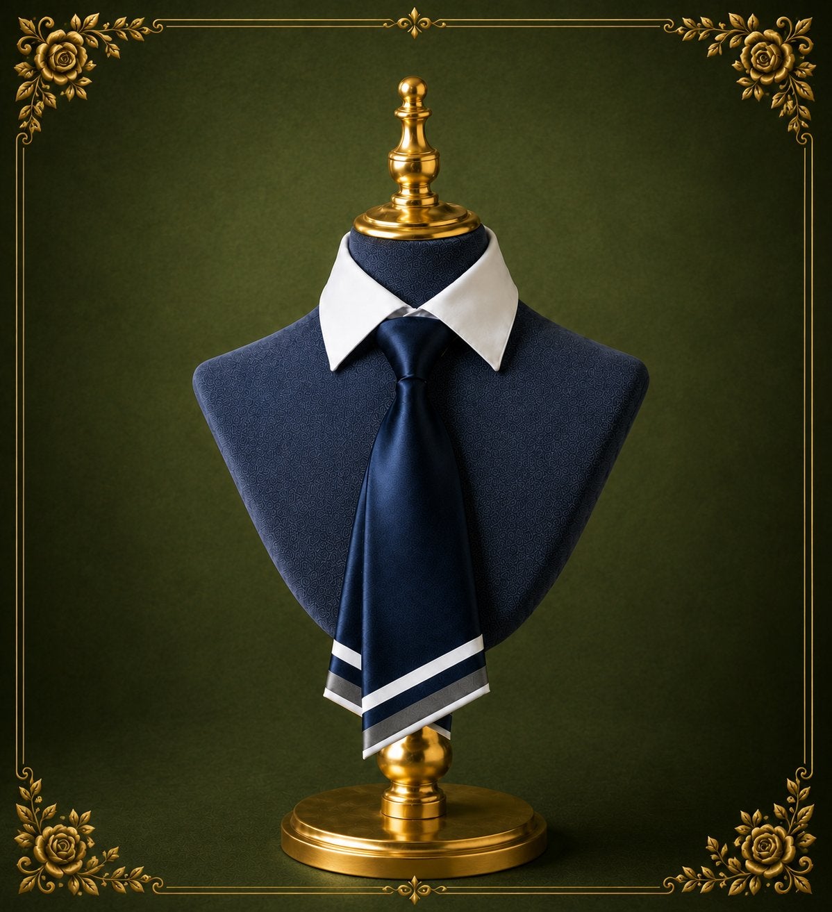 Elegante donkerblauwe stropdas met streepdetail, Ophalen of Verzenden, Nieuw, Blauw, Met patroon