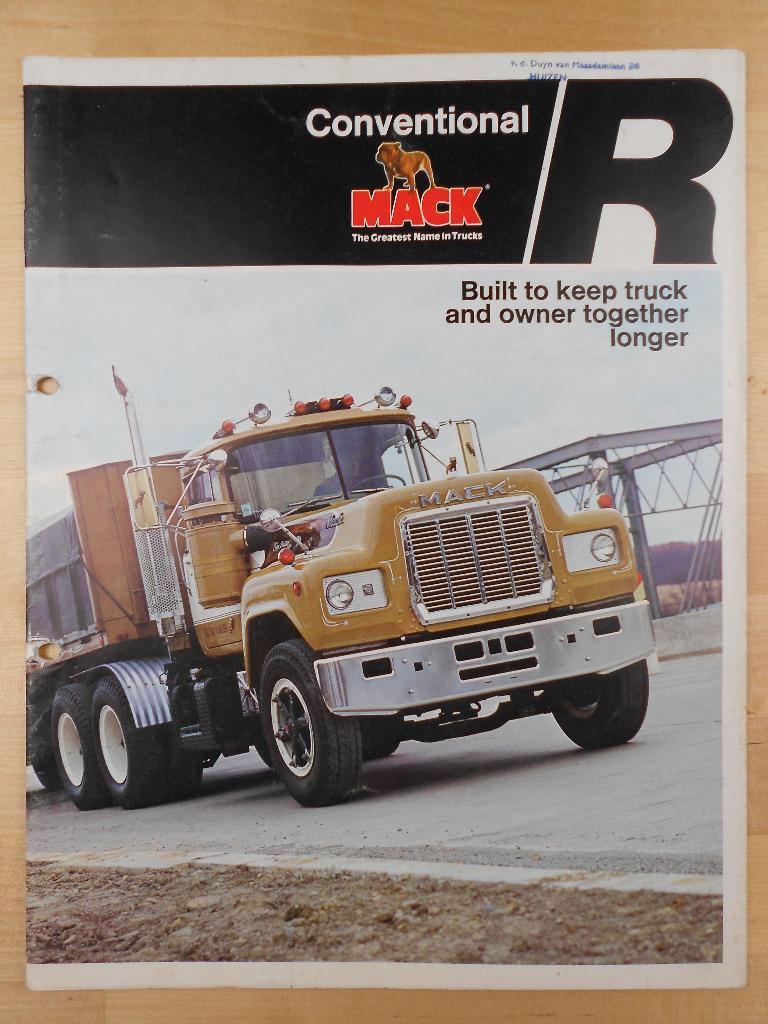 Mack R Torpedo Brochure 1977 R400 R600 R700, Mack, Ophalen of Verzenden, Zo goed als nieuw, Overige merken