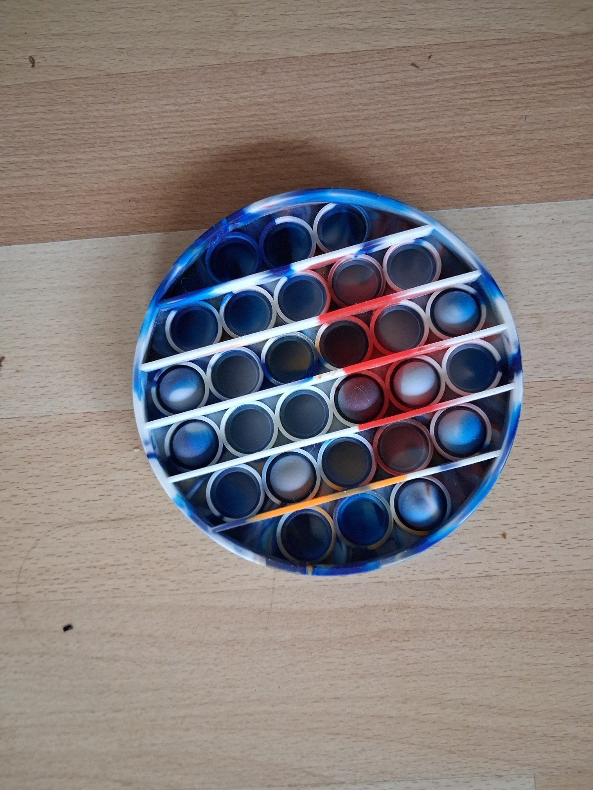 Pop It Fidget Speelgoed - Rond, Blauw/Wit/Rood, Ophalen of Verzenden, Zo goed als nieuw, Jongen of Meisje
