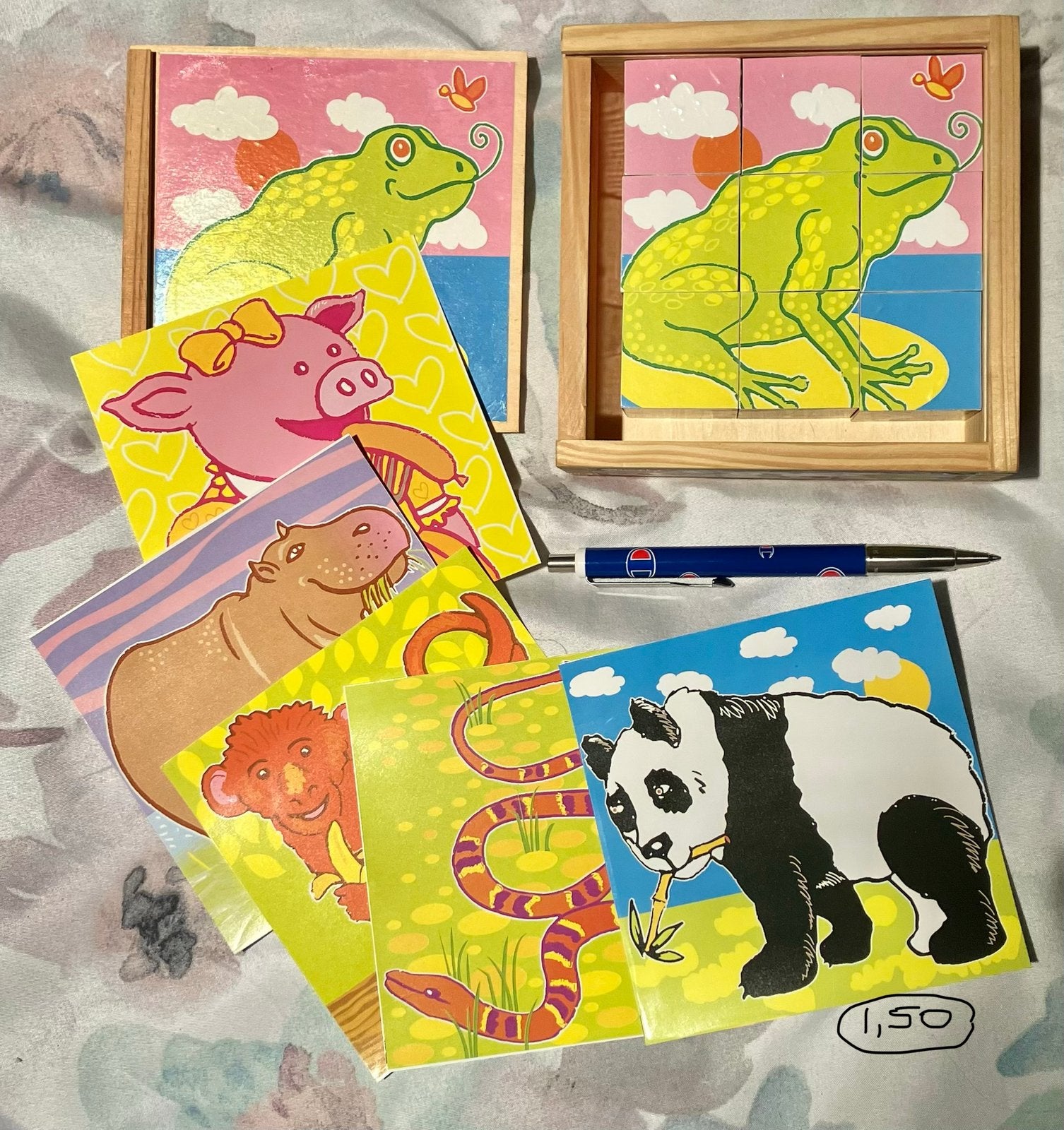 Houten puzzels in doosje nw 1,50 zgan 1,00, Ophalen of Verzenden, 10 tot 50 stukjes, Zo goed als nieuw